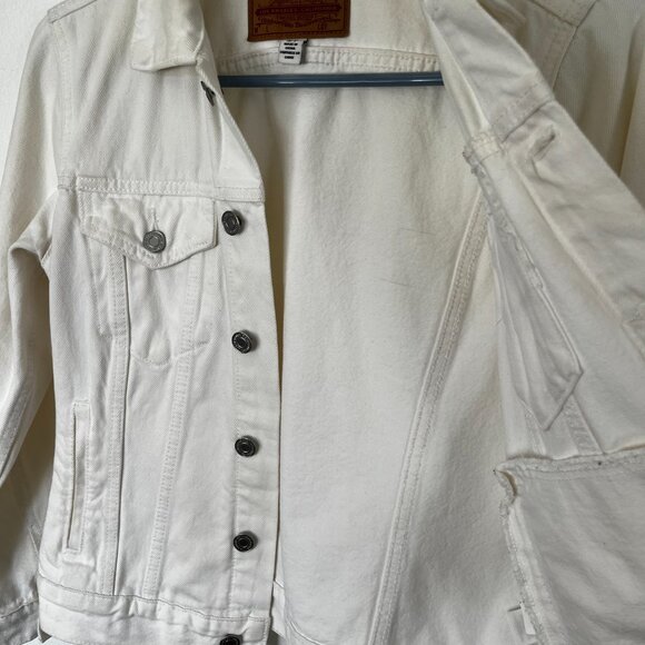 Lucky Brand "The Tomboy Trucker" White Denim Jacket - Small - Picture 7 of 10